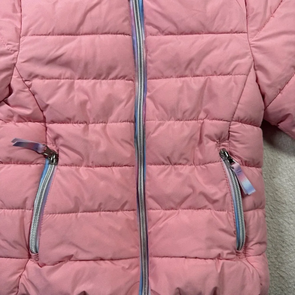 Gerry Puffer Jacket Toddler Girls 4T Pink Excellent Hooded Quilted Zip Up